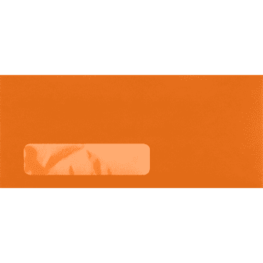 LUXPaper #10 Window Envelopes, 4 1/8 x 9 1/2, 80lb. Mandarin Orange, 250 Pack,