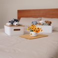 thumbnail image 2 of 2PCS Plastic Storage Bins with Bamboo lids Stackable Storage Containers for Organizing, Bundled with Labels and Marker 10.24 x 7.01 x 6.1 inch (Color : White, Size : 2 PCS-15.12 x 10.67 x 5., 2 of 7