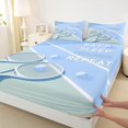 thumbnail image 3 of Feelyou Sports Lover Teens Bed Sheets, Eat Sleep Tennis Repeat King Sheets, Kawaii Blue Cartoon Sheet Set, Lightweight Room Decor, 4pcs, 3 of 7