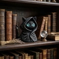 thumbnail image 3 of The Mysterious Cape Cats Statue Dressed In A Cape Is A Gothic-style Blacks Cats Statue., 3 of 5
