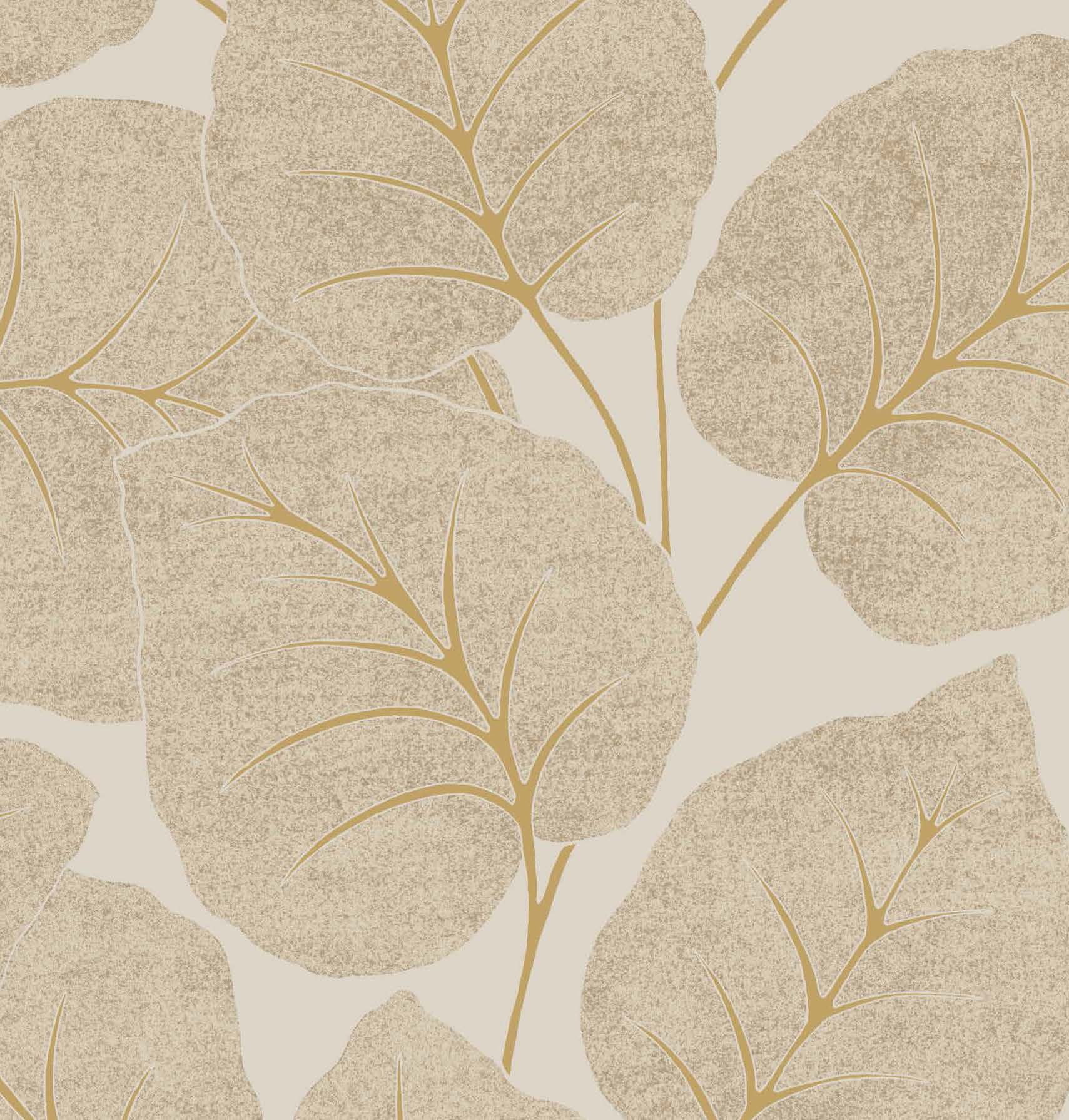 White Luxor Leaf Tropical Wallpaper
