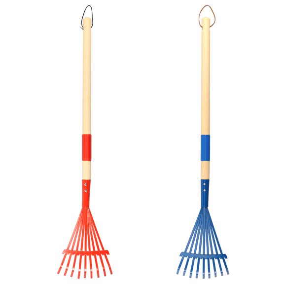 2 Pcs Kids Rakes with Detachable Wood Handles Child Size Lawn Rake for Gardening Fun Toddler Rake Multipurpose Kids Leaf Rake Garden Tools Gifts for Boys and Girls