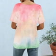 thumbnail image 5 of Odbmxy Summer T-Shirt for Women Tie-Dye Short Sleeve Plus Size Womens Tops Pink Camping Leisure Regular Vintage Tops, 5 of 7