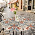 thumbnail image 6 of Boho Floral Round Tablecloth for 36-44 Inch Tables,Fitted Table Cover with Elastic Edge,Farmhouse Vintage Red Blue Flower Plant Waterproof Outdoor Table Cloth Protector for Patio Garden Dinner Picnic, 6 of 9