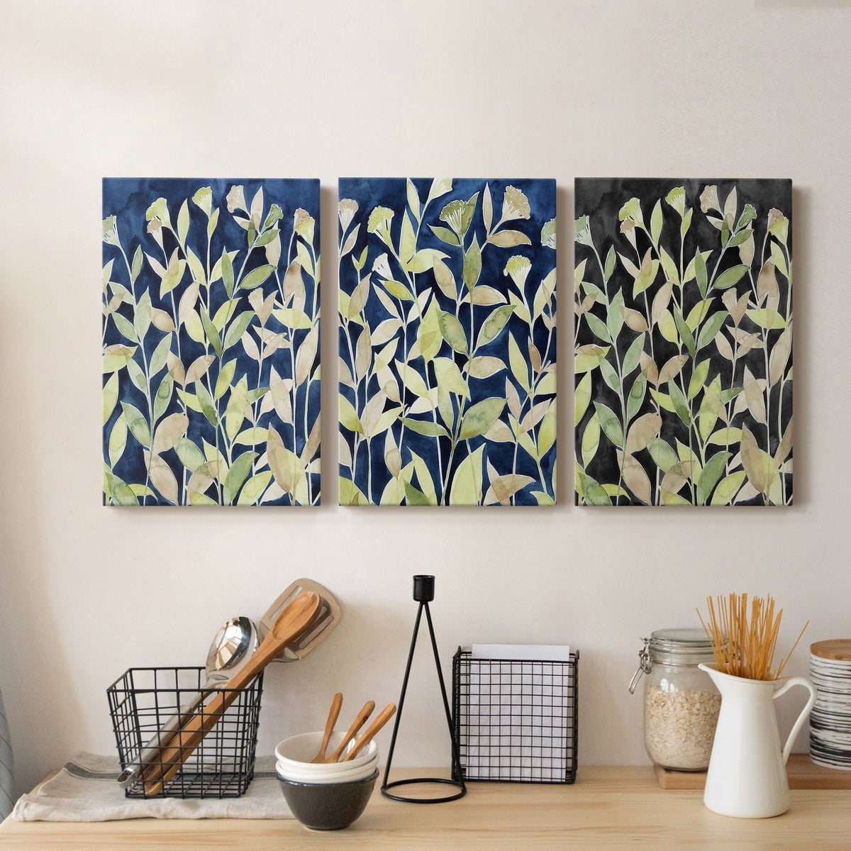 Indigo Blooming Night I Premium Gallery Wrapped Canvas - Ready to Hang - 24 x 36 Each