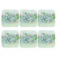thumbnail image 2 of Pofeuu Succulent Print Leather Coasters Set of 6, Round Cups Mugs Mat Pad for Home Kitchen Heat Resistant Drink Coasters,Square, 2 of 7