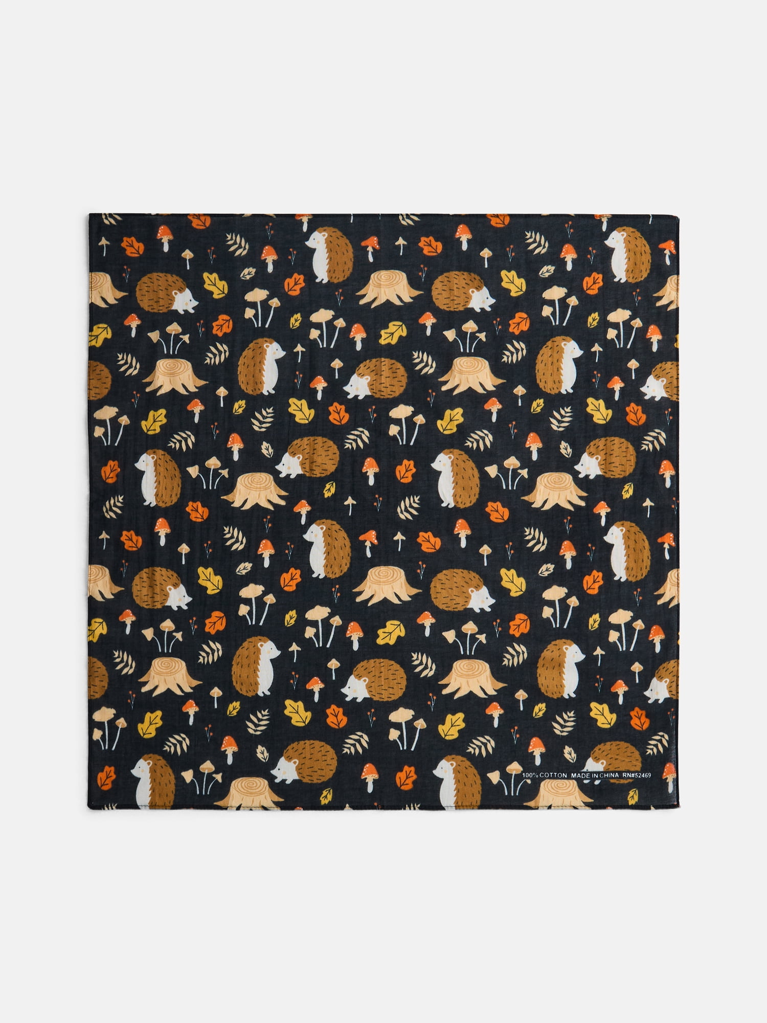 Way To Celebrate Thanksgiving Women’s Hedgehogs Bandana, One Size, Black/Multi