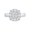 thumbnail image 2 of FB Jewels 14kt White Gold Princess Diamond Cluster Bridal Wedding Engagement Ring 1 Cttw Size 8.5, 2 of 4