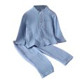 thumbnail image 3 of HAYIMI Toddler Boys Girls Long Sleeve Solid Color Tops T Shirt Pants Outfit Sets Cozy Clothes Sets, 3 of 8