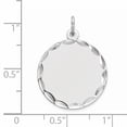 thumbnail image 2 of 925 Sterling Silver Rhodium-plated Engraveable Round Polished Front/Back Disc Charm Pendant, 2 of 5