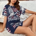 thumbnail image 4 of Haiem Mallard Duck With American Flag Pattern Pajama Set for Women 2 Piece Lounge Set Short Sleeve Tops and Shorts Soft Sleepwear-X-Large, 4 of 7