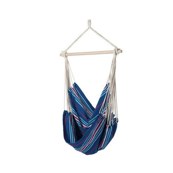 Island Retreat NU6906 Chaise Balançoire en Forme de Bungalow Boho Breeze - Rayures Bleu-Blanc