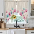thumbnail image 6 of Blue Pink Flowers Swag Valances for Windows 2 Pack, Kitchen Window Curtains 36 Inch Length, Spring Garden Floral Rustic Burlap Privacy Swag Curtains for Living Room/Bathroom with Rod Pocket 36"x36", 6 of 8