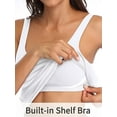 thumbnail image 4 of Alove Women's Cotton UnderShirts Wider Sleeve Tank Top Built-in Bra, 4 of 6