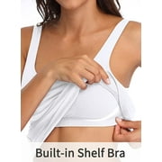 Women's Camisole Cotton Tank Top with Shelf Bra Adjustable Wide Strap Basic Undershirt