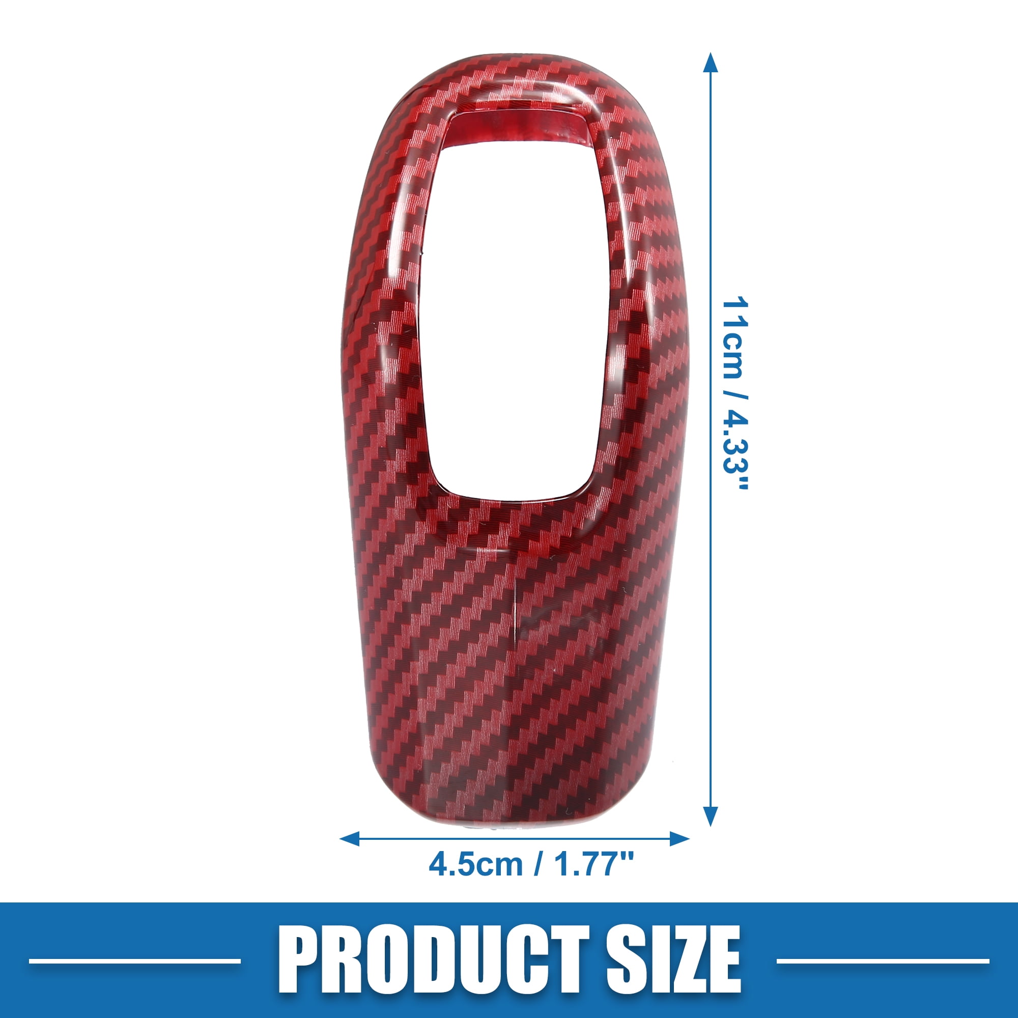 Unique Bargains Gear Shift Lever Cover Knob Trim for Land Rover Range Rover Sport 2014-2017 Carbon Fiber Pattern Red