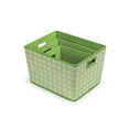 thumbnail image 3 of Badger Basket 3 Pack Polka Dot Nesting Trapezoid Shape Folding Baskets, Sage, 3 of 4