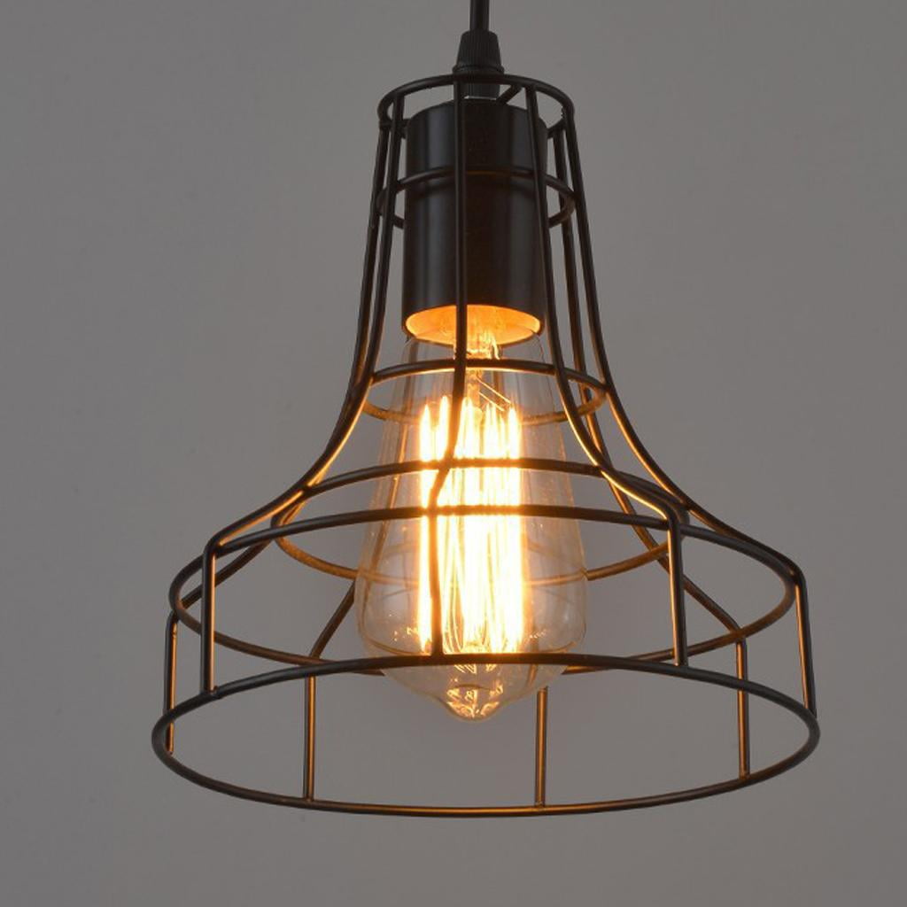 Metal Lamp Shade In Collectible Table Lamps STEEL BULB GUARD, Clamp On Metal Lamp Cage, For Vintage Trouble Light Industrial $7.95 Vintage Ceiling Light - Foto 5