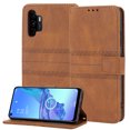 thumbnail image 1 of for Samsung Galaxy A32 5G Flip Case, Premium PU Leather Folio Flip with Design Card Slots Wrist Strap Shockproof Kickstand Magnetic Protective Girls Cover for Samsung A32 5G, Brown, 1 of 9