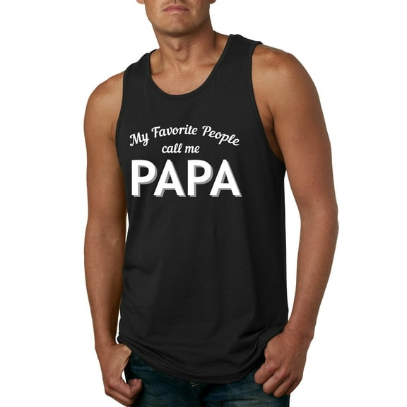 Wild Bobby My Favorite People Call Me PAPA Father's Day Men Graphic Tank Top, Black, Small