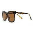 thumbnail image 6 of Womens Trendy Retro Inset Lens Oversize Horn Rim Plastic Fashion Sunglasses Tortoise - Brown, 6 of 8