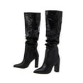 thumbnail image 4 of Dakaela Women's Knee High Boots Pointed Toe Long Boots for Women Slouchy Chunky Heeled Tall Boots, 4 of 8