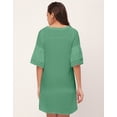 thumbnail image 4 of Moomaya Shift Dresses For Women, Tiered Bell Sleeves, V-Neck Short Solid Color Dress, 4 of 8