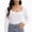 White, variant on Women's Scoop Neck Long Sleeve Slim Fitted Casual Basic Crop Top