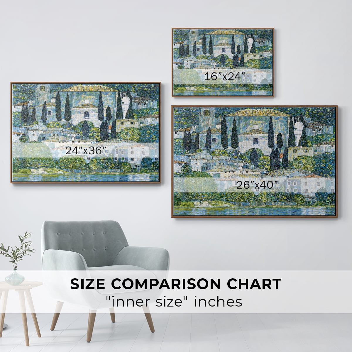 Vintage Landscape-CXIII By Wexford Home Framed in Walnut Wood Gallery Wrapped Canvas 25 in. x 37 in.
