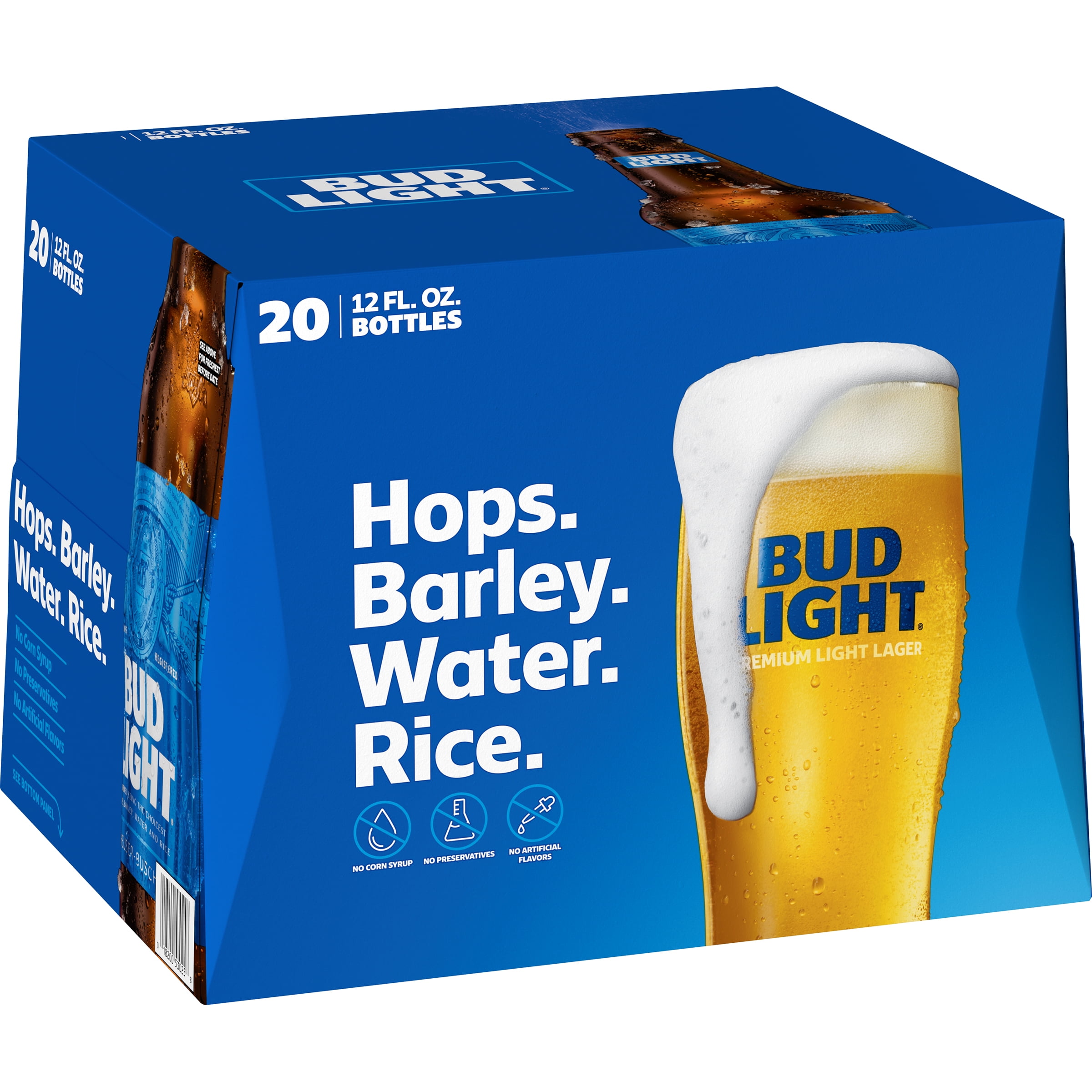 Bud Light Beer 20 Pack 12 Fl Oz Bottles Walmart Com