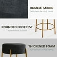 thumbnail image 5 of Miniyam Counter Height Bar Stools Set of 2,Boucle Kitchen Stools Upholstered Dining Chair Stools 24 Inch Height,Black+Gold, 5 of 7