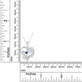thumbnail image 4 of AFFY Blue Sapphire & White Cubic Zirconia Mom Heart Pendant Necklace 14k White Gold over Silver, 4 of 5