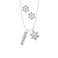 thumbnail image 2 of Delight Jewelry Family Bar Silver tone Snowflake Charm Necklace and Stud Earrings, 2 of 4