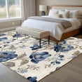 thumbnail image 4 of 6'x9' Area Rugs, Blue Gray Spring Floral Indoor Outdoor Area Rug for Living Room Bedroom, Vintage Botanical Washable Bathroom Rugs Kitchen Floor Carpet Mats Home Decor Aesthetic, 4 of 8