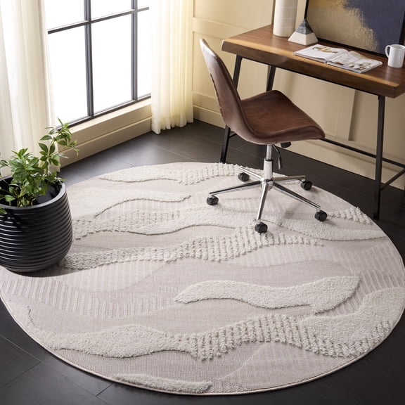 Safavieh Trends Kennet Abstract Area Rug, Beige/Ivory, 6'7" x 6'7" Round