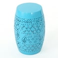 thumbnail image 2 of Apollos Indoor 12" Lace Cut Iron Side Table, Blue, 2 of 4