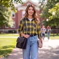 thumbnail image 5 of Plaid Shirts for Women Casual Flannel Long Sleeve Button Down Shirt, 5 of 9