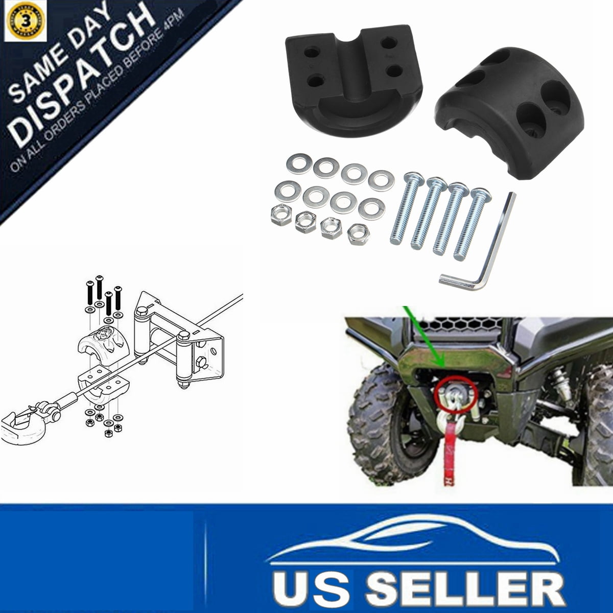 KFI ATV UTV Winch Split Cable Hook Stopper ATVSCHS Winches Parts