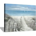 thumbnail image 1 of Beach Pathway Canvas Print Artwork: Coastal Ocean Picture Canvas Wall Art Small Size for Bathroom (16” x 12” x 1 Panel), 1 of 6
