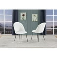 thumbnail image 3 of Quilted Back Side Chairs Set of 2 in White Faux Leather and Gray Painted Legs, 3 of 3