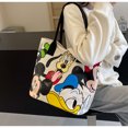 thumbnail image 4 of Bolso momia de gran capacidad con diseño de pato Donald de Disney, bolso de lona con puntadas, bolso de mano sencillo de un solo hombro para mujer, bolso escolar para estudiantes, 4 of 6