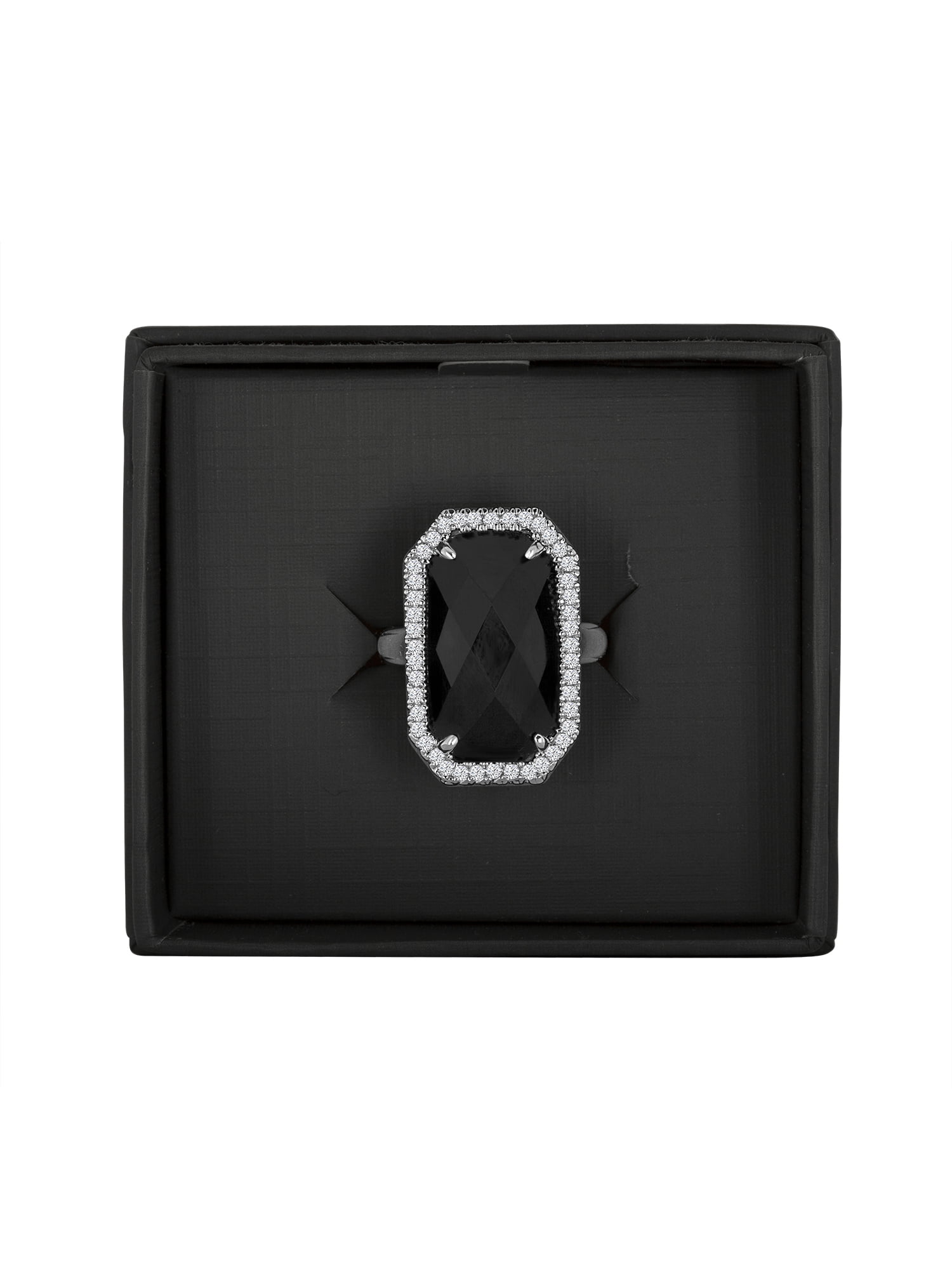 Brilliance Fine Jewelry Black Onyx Fine Silver-Tone Rectangular Ring