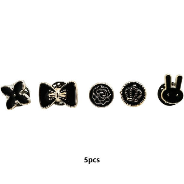 30 Pieces Shirt Sweater Shank Button Replacement Clothes Coat Metal Buttons  Brooch Pin Cufflink Badge Sewing Accessories Black/18-21 