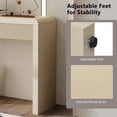 thumbnail image 5 of GZXS Modern Farmhouse Entryway Console Table in Apricot, 55.1" Long Sofa Table with 3 Storage Drawers & Fluted Fronts, Solid Wood Veneer Accent Table for Hallway/Living Room, 5 of 9