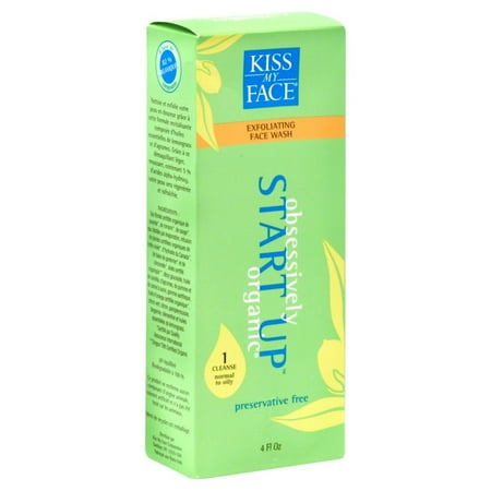 Kiss My Face Potent & Pure Start Up Exfoliating Face Wash, 4.0 FL OZ