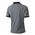 thumbnail image 3 of Men's Short Sleeve Polo Shirts Quarter-Zip Color Blocked Blouse Summer Casual Slim Fit Pullover, 3 of 5