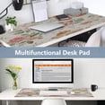 thumbnail image 6 of Leather Keyboard and Mouse Desk Mat Office Desk Accessories Protective Office Desk Decor Desk Pad Mat for Gaming, Work from Home, Office Watercolor Rose Floral Pattern 16.5" x 35.4", 6 of 9