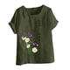 thumbnail image 4 of Camiseta suelta informal de verano con cuello redondo y manga corta con estampado de flores para mujer OAVQHLG3B Store  lin121212, 4 of 4