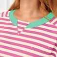 thumbnail image 6 of Annhoo Womens Striped Cropped Sweatshirts Casual Long Sleeve Crew Neck Color Block Pullover Shirts Fall Outfits, 6 of 9