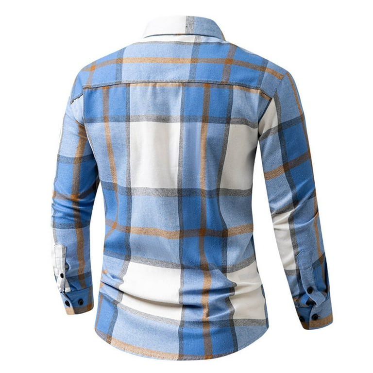LNWUY (M-5XL) Big and Tall Men's Plaid Flannel Shirts Long Sleeve